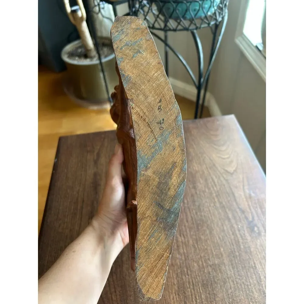 Vintage 70’s Hand Carved Wood Tiger